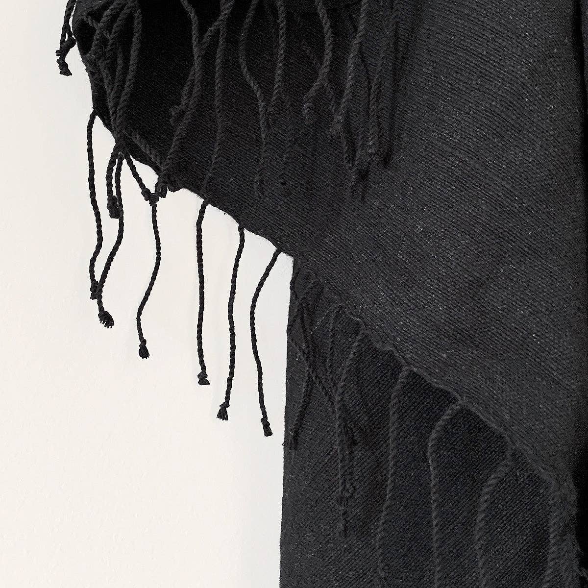 Musta Towel, Black - Hand Woven by Sera Helsinki: Hand Towel  19" x 30" - The Unoriginal Bathroom Co.