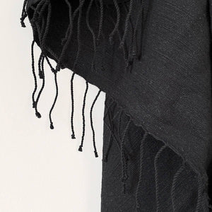 Musta Towel, Black - Hand Woven by Sera Helsinki: Hand Towel  19" x 30" - The Unoriginal Bathroom Co.