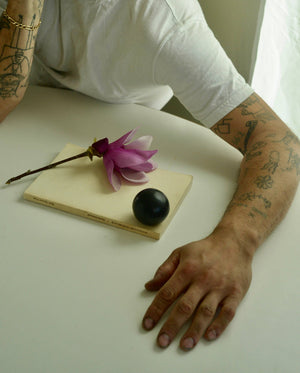 Gardeners Activated Charcoal Sphere Soap - Regenerative Tall: Gardeners Charcoal Tallow Sphere Soap - The Unoriginal Bathroom Co.