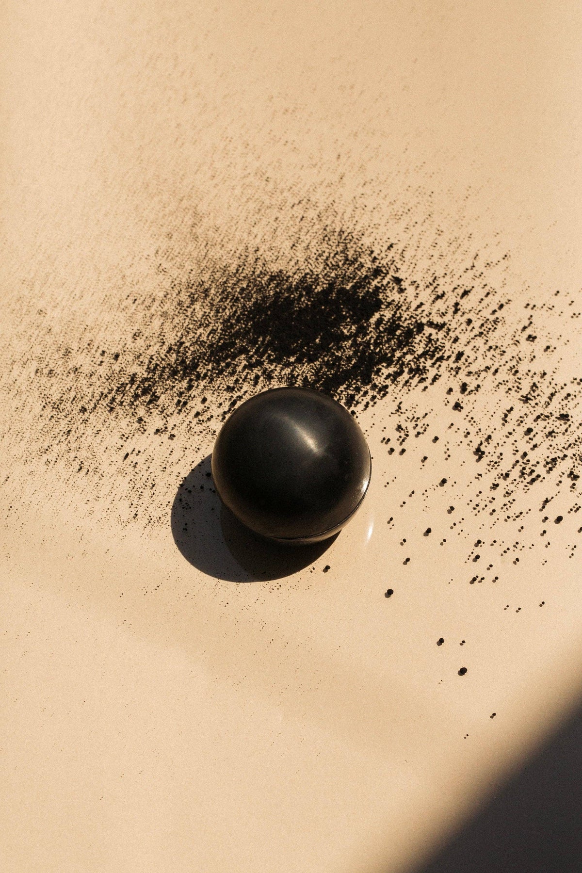 Gardeners Activated Charcoal Sphere Soap - Regenerative Tall: Gardeners Charcoal Tallow Sphere Soap - The Unoriginal Bathroom Co.
