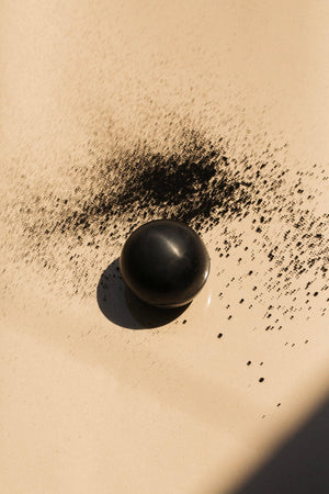 Gardeners Activated Charcoal Sphere Soap - Regenerative Tall: Gardeners Charcoal Tallow Sphere Soap - The Unoriginal Bathroom Co.