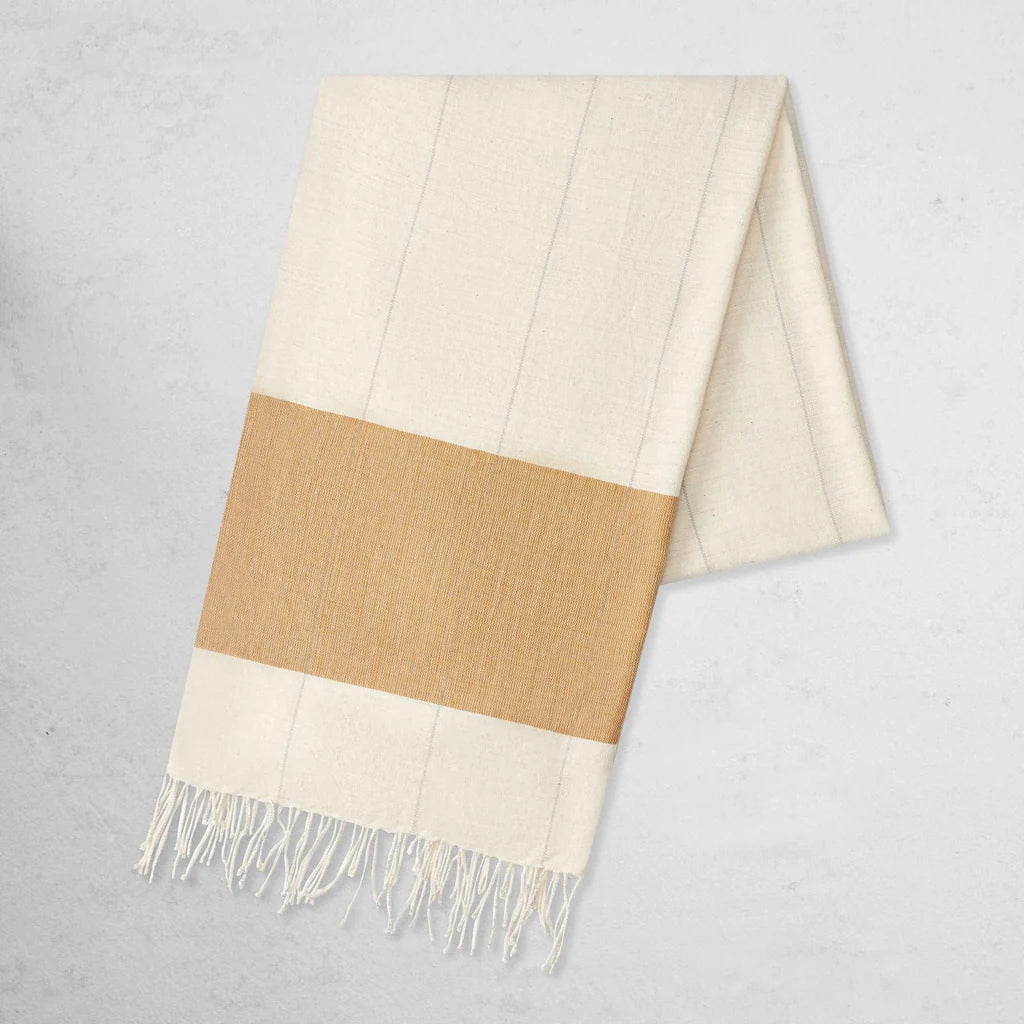 Karo Bath Sheet - Sand - The Unoriginal Bathroom Co.