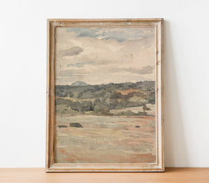 Neutral Vintage Landscape | Muted Watercolor Art Print L112: 5"x7" - The Unoriginal Bathroom Co.