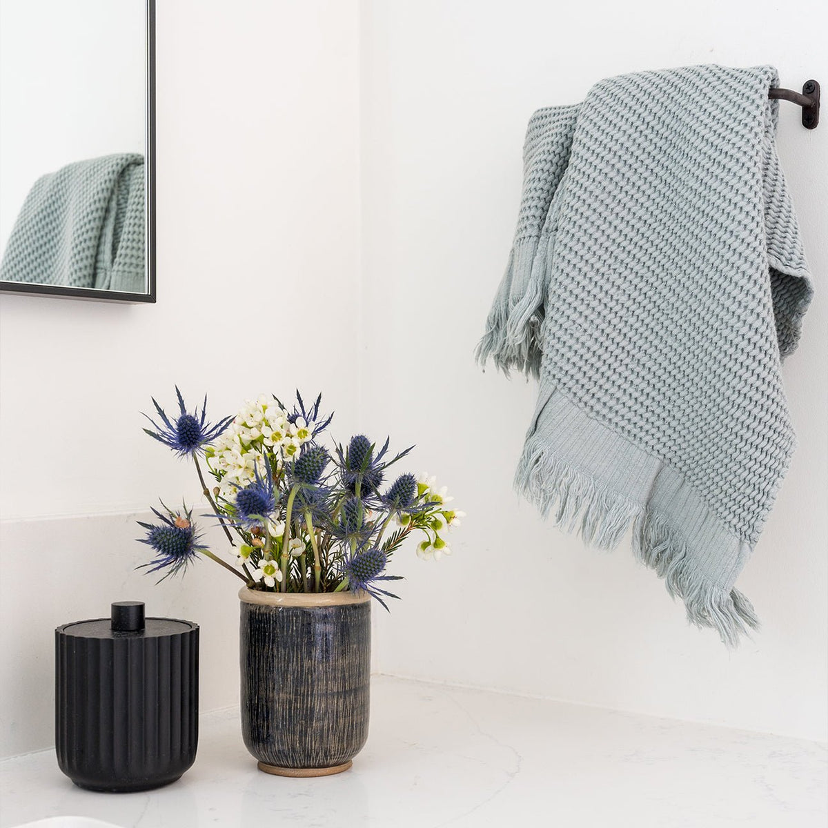 Waffle Hand Towel - Sage