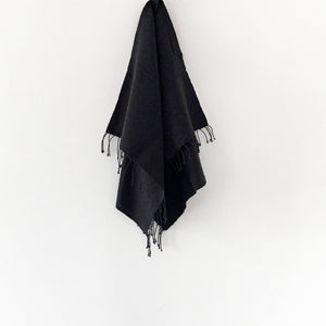 Musta Towel, Black - Hand Woven by Sera Helsinki: Hand Towel  19" x 30" - The Unoriginal Bathroom Co.