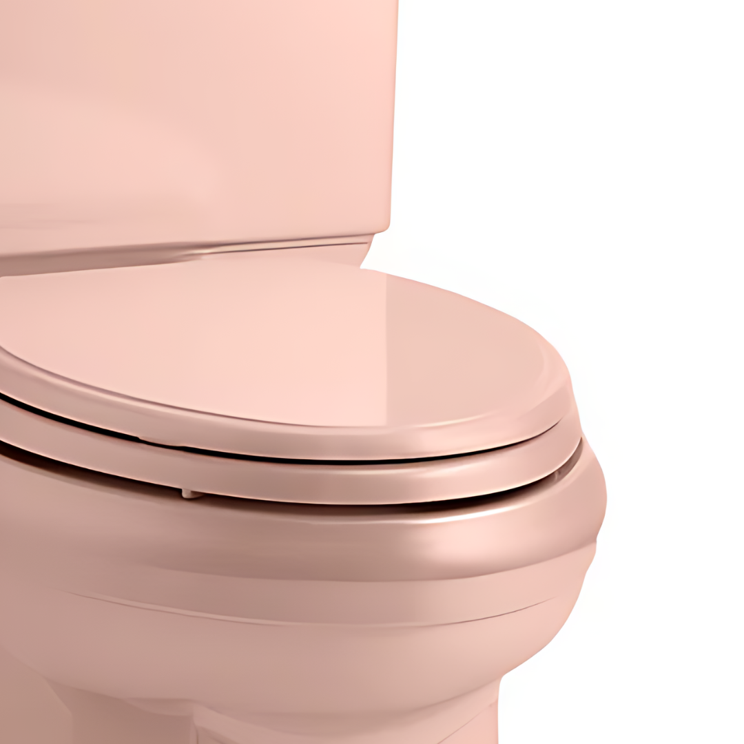 A pink toilet.