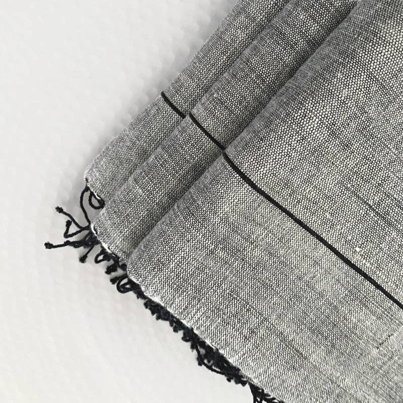 Myrsky Towel, Grey/Black  - Hand Woven by Sera Helsinki: Hand Towel  19&quot; x 30&quot; - The Unoriginal Bathroom Co.