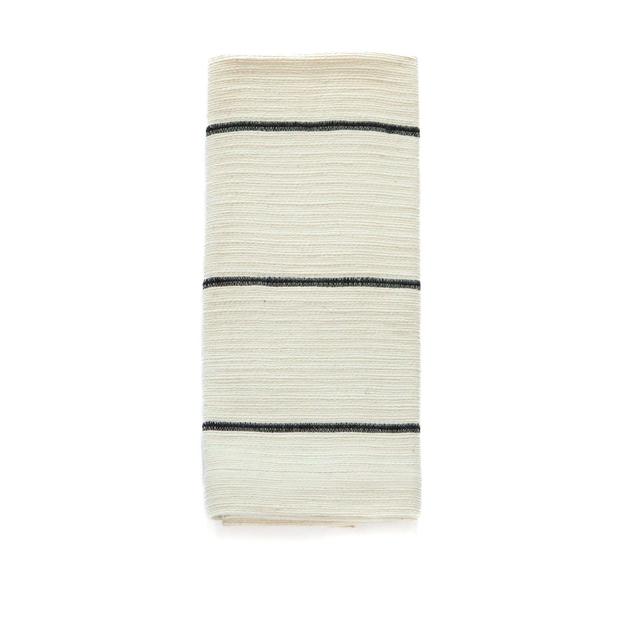 Wari handwoven Ethiopian cotton waffle hand towel: Black - The Unoriginal Bathroom Co.
